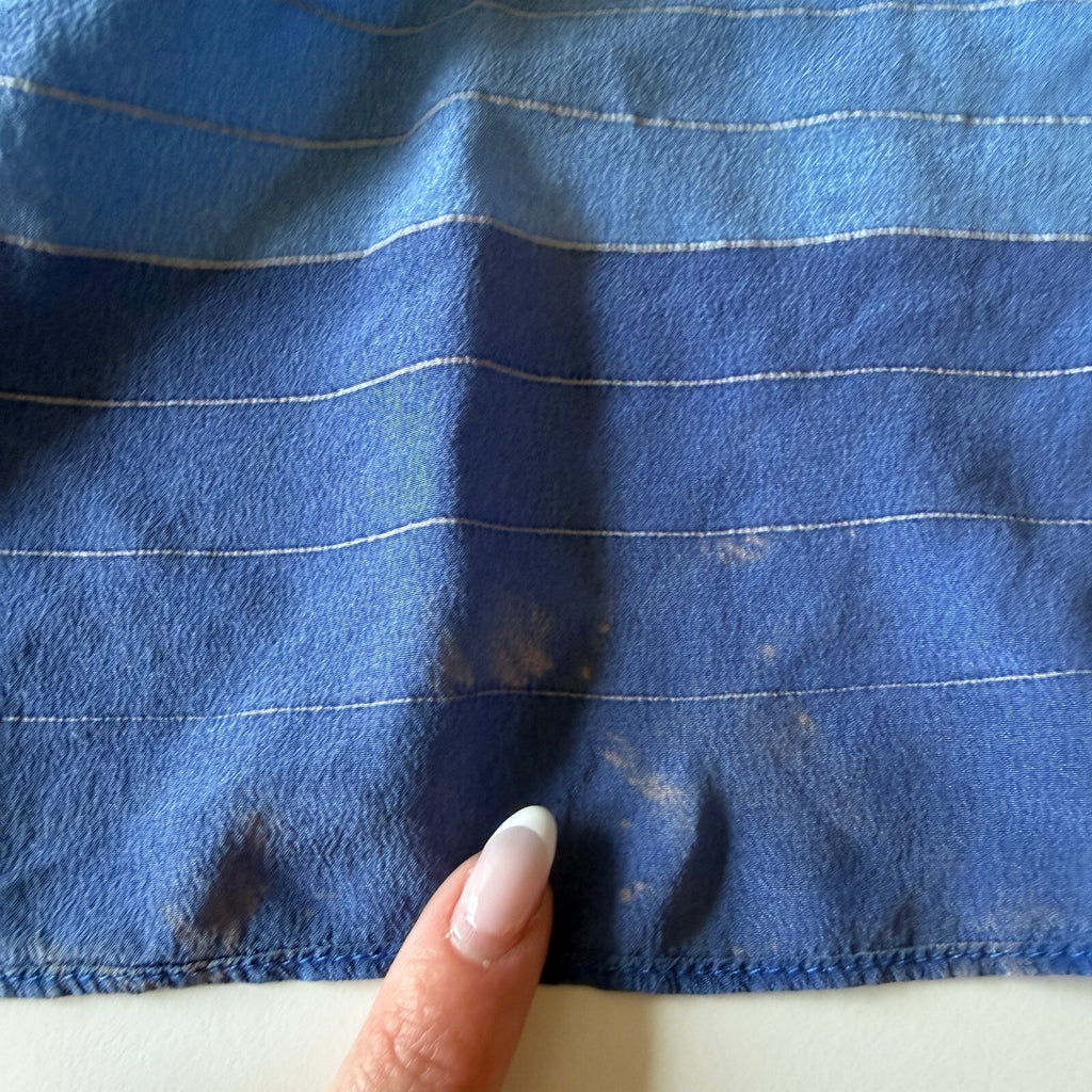 Gottex Luxury Swimwear Silk Sarong Convertible Blue Tie Detail Piece SZ Medium