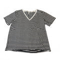 Cos Striped V-Neck Cotton Quiet Luxury Corporate Back to School Fall Layering