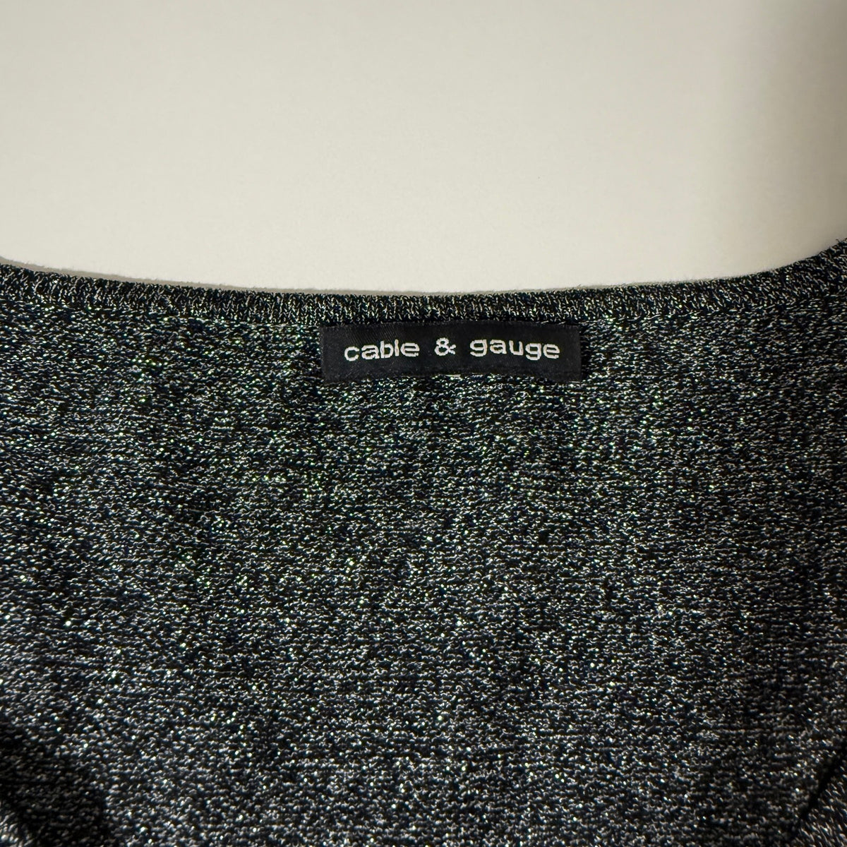 Cable & Gauge Silk Blend Sparkly Y2K Cinched Waist Sweater Top Fall Boho Chic