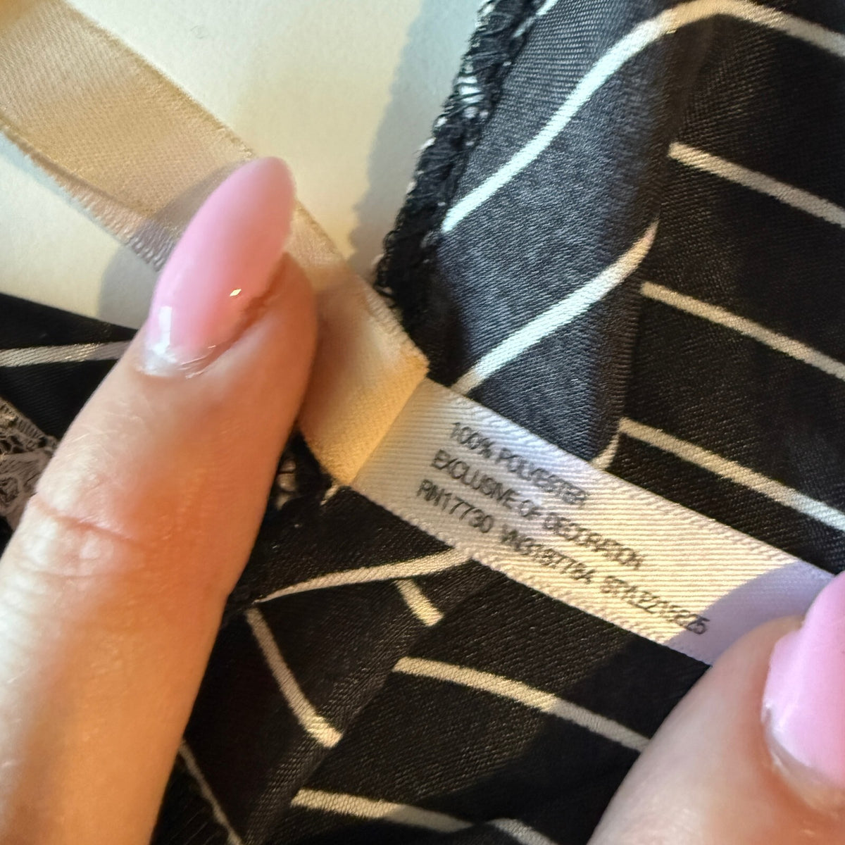 Gilligan & O'Malley Luxe Black Pinstripe Satin Nightgown Slip Sz XXL Coquette