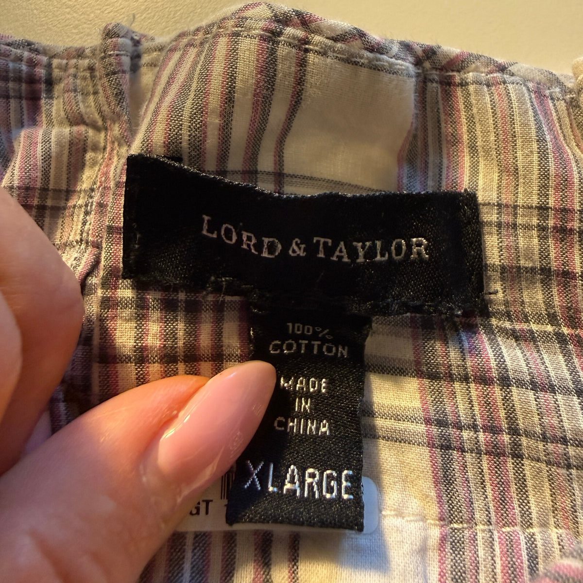 Lord & Taylor Plaid Academia Pleated Cotton Fall Preppy Mini Skirt Size XL