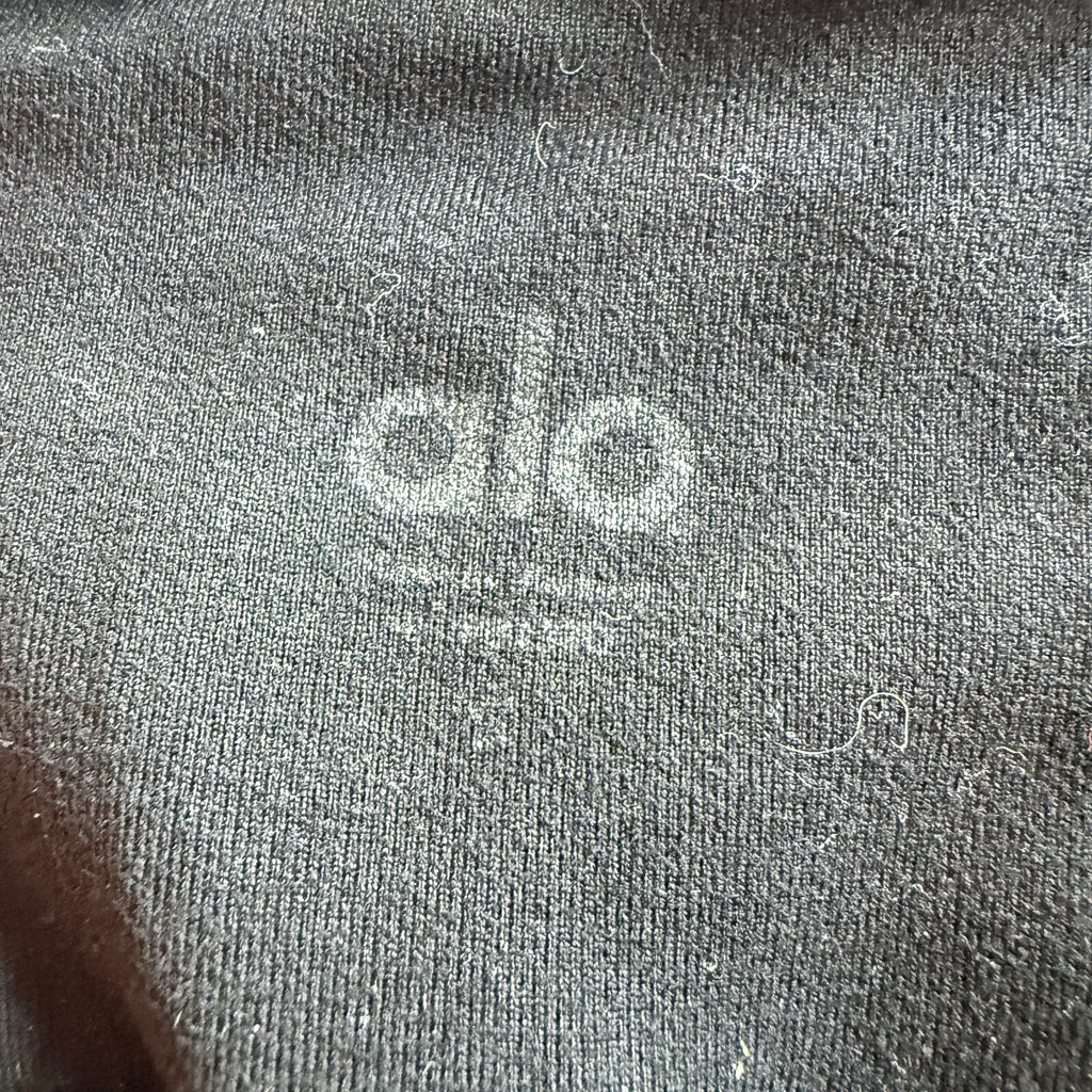Alo Yoga High Waist Black Moto Leggings Ribbed Panel Black Women's XS