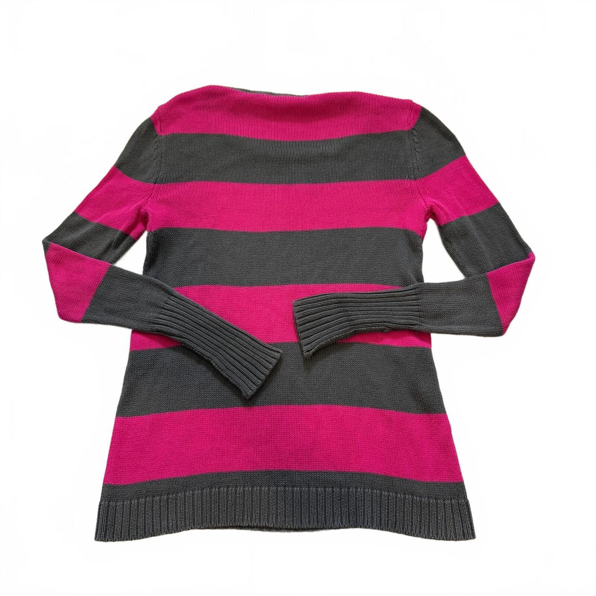 Gap Pink Grey Striped 100% Cotton Knit Sweater XS Y2K Fall Bella Swan 2000s Fall