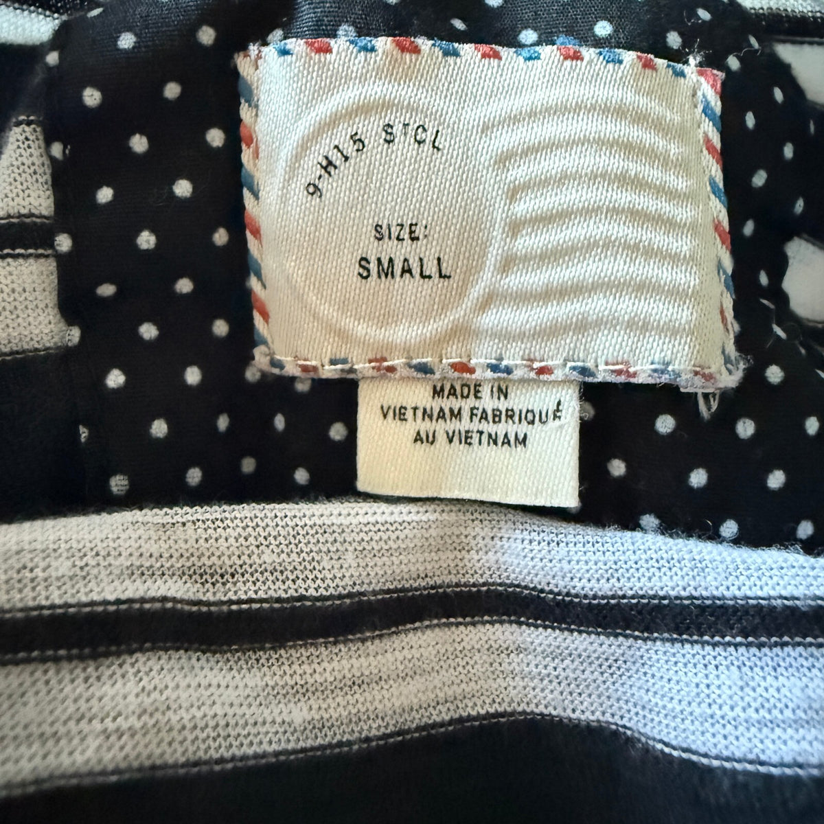 Anthropologie Postmark Sz S Striped Button Trim Boho Twee Top Coastal Grandma