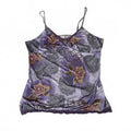 Y2K Early 2000s Xhilaration Floral Detail Lace Trim Whimsy Purple Camisole Top