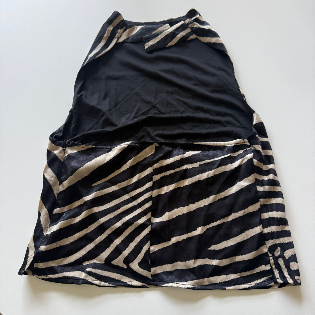 H&M NWT Zebra Print Cowl Neck Silky Top Funky Fran Fine Y2K Inspired