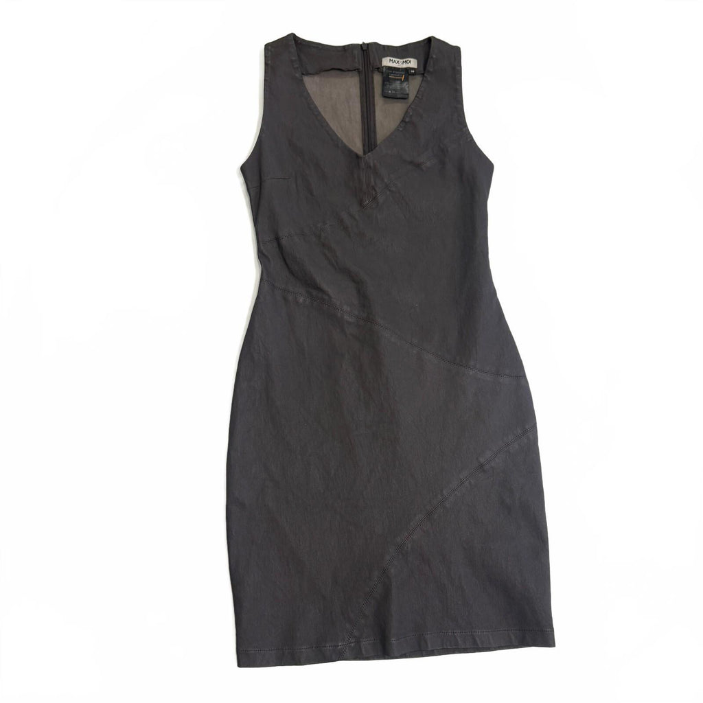 Max & Moi Paris Genuine Lambskin Leather Mini Dress French Designer Sz 38/S6