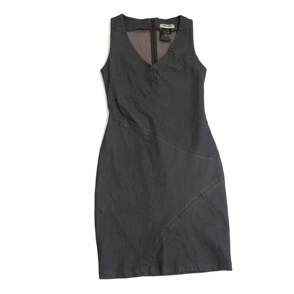 Max & Moi Paris Genuine Lambskin Leather Mini Dress French Designer Sz 38/S6