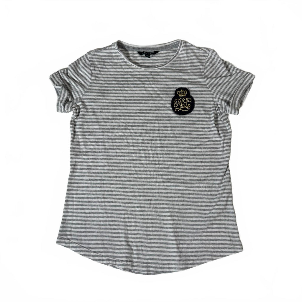 Lauren Ralph Lauren Striped T-Shirt Patch Detail Quiet Luxury Back to School