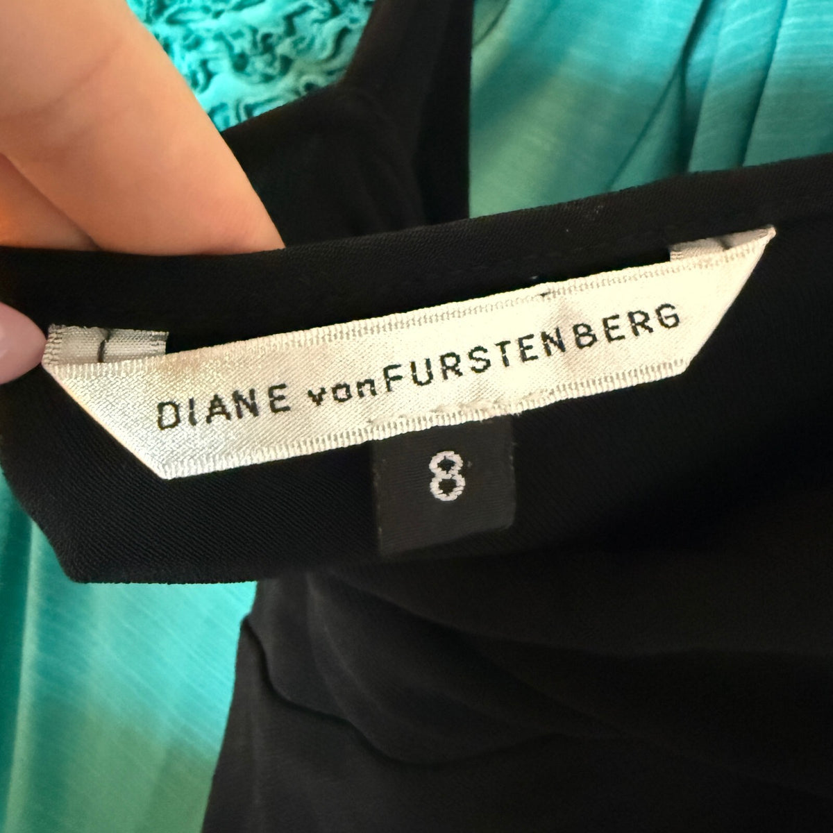 Diane Von Furstenburg Asymmetrical Ruched Detail Little Black Dress Size 8