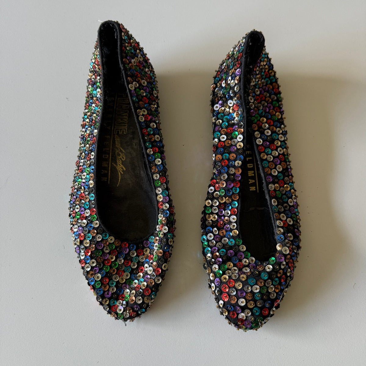 Frankie Baby by Beverly Feldman Multicolor Sequin Ballet Flats Vintage Y2K Sz 6