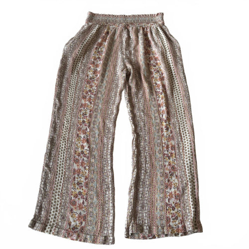 Bohemian Lightweight Printed Kingston Grey Elastic Waist Trousers