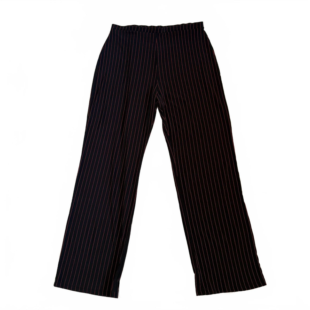 KC Stevens Women's XL Black Pants with Red Pinstripes Stretch Waistband