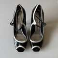 BCBG Girls Peep Toe Mary Jane Women's Retro Pumps with Buckle Size 8 1/2