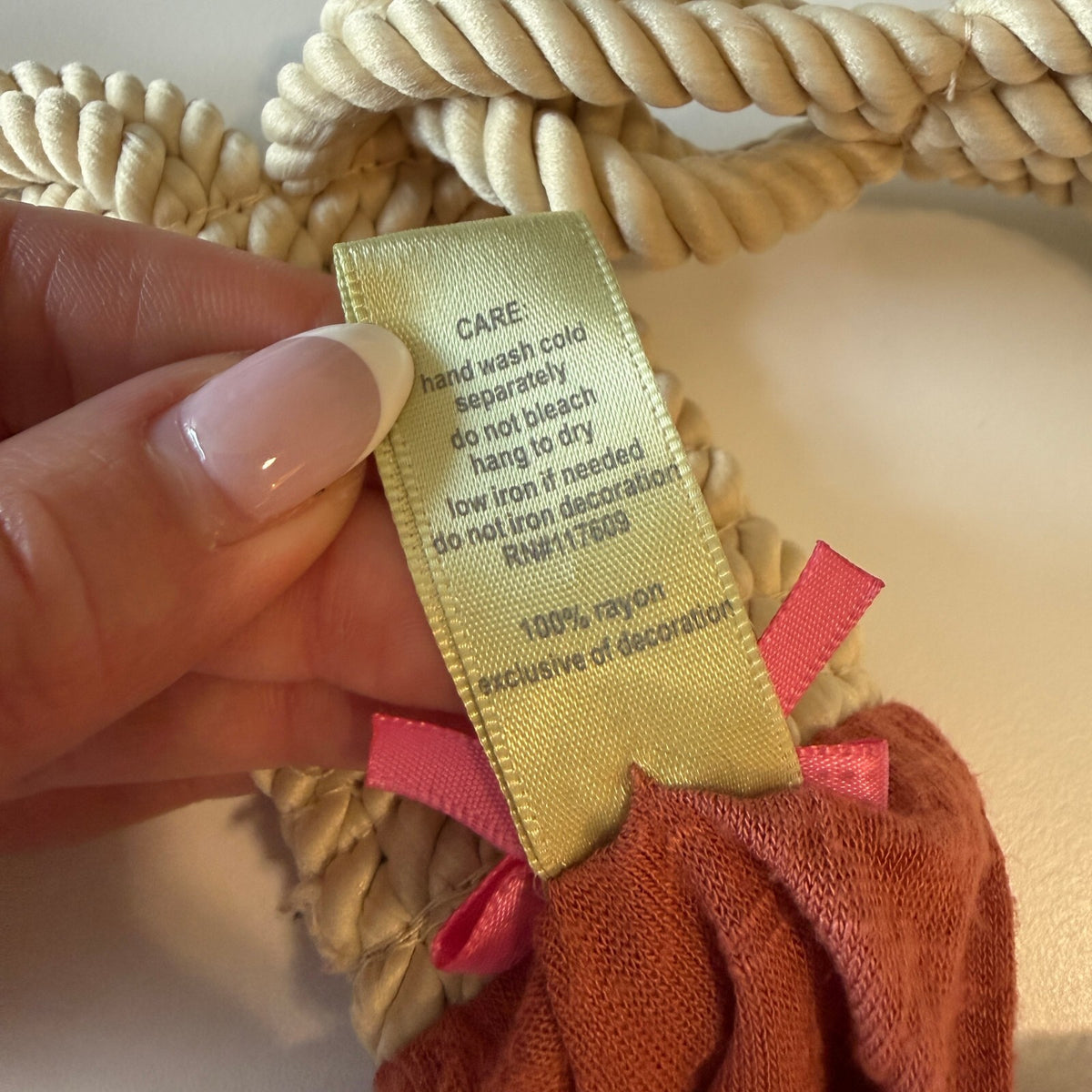 DownEast Y2K Coral Rosette Rope Strap Racerback Bubble Hem Tank Top Women's Sz L