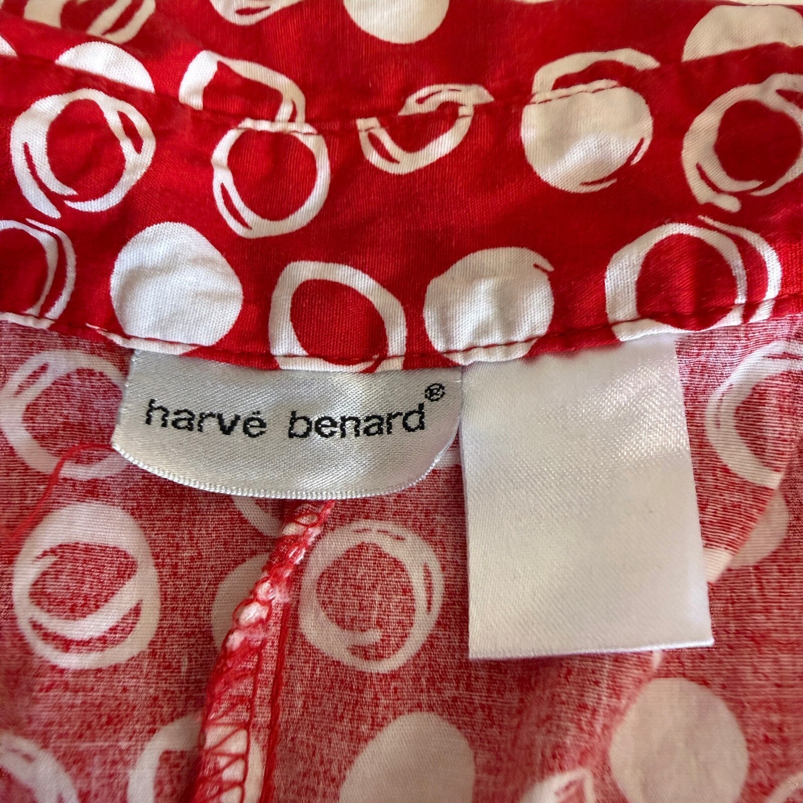 Vintage Harve Benard Women's Polka Dot Collared Blouse Size Large