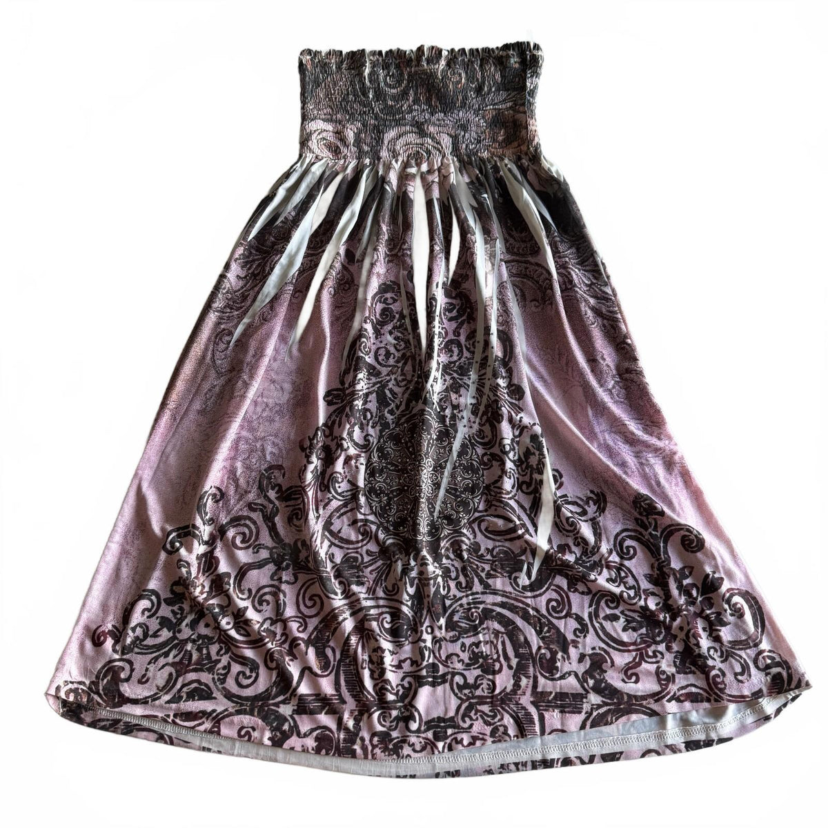 Y2K Rhinestone Embellished Pink Cristinalove Bohemian Chic Strapless Dress Sz L