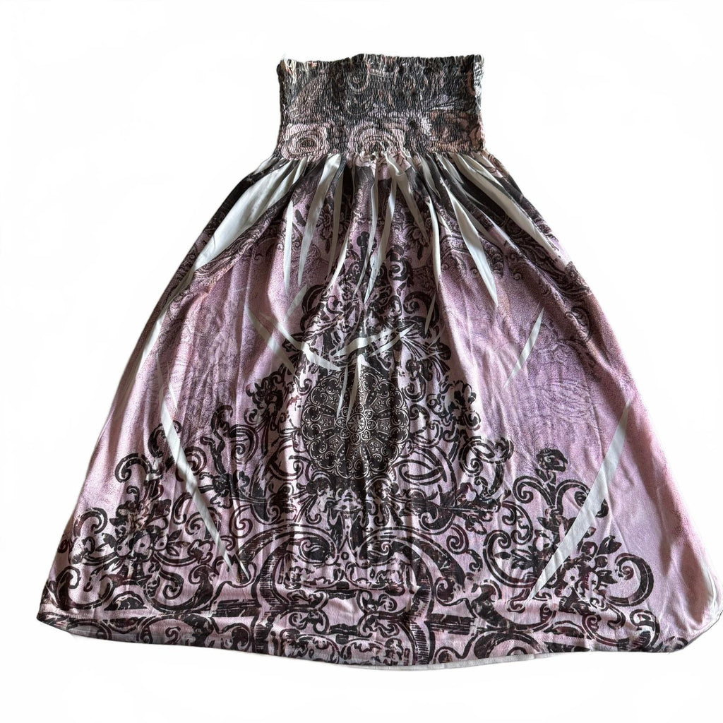 Y2K Rhinestone Embellished Pink Cristinalove Bohemian Chic Strapless Dress Sz L