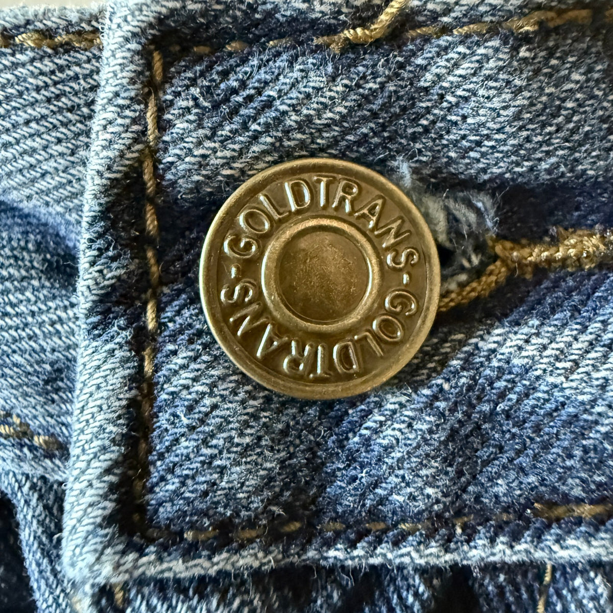 Goldtrans Denim Pleated Mini Skort Raw Frayed Hem Grunge Y2K Low Rise