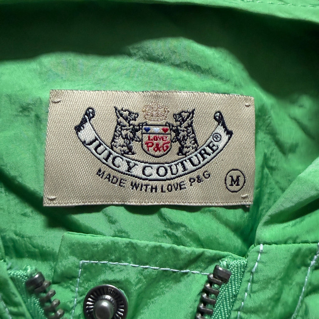 thriftalina Vintage Juicy Couture Y2K Green Hooded Windbreaker Jacket Lightweight Trendy