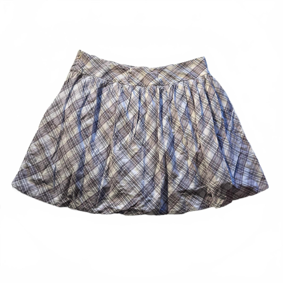 Lord & Taylor Plaid Academia Pleated Cotton Fall Preppy Mini Skirt Size XL