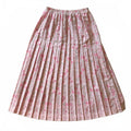 Vintage Leslie Fay Pleated Pink Floral Maxi Skirt Coquette Girly Fall Sz 14