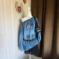 Cato Woman Blue Paisley Slouchy Peasant Top 70s Floral Plus Sz 22/24 Bohemian