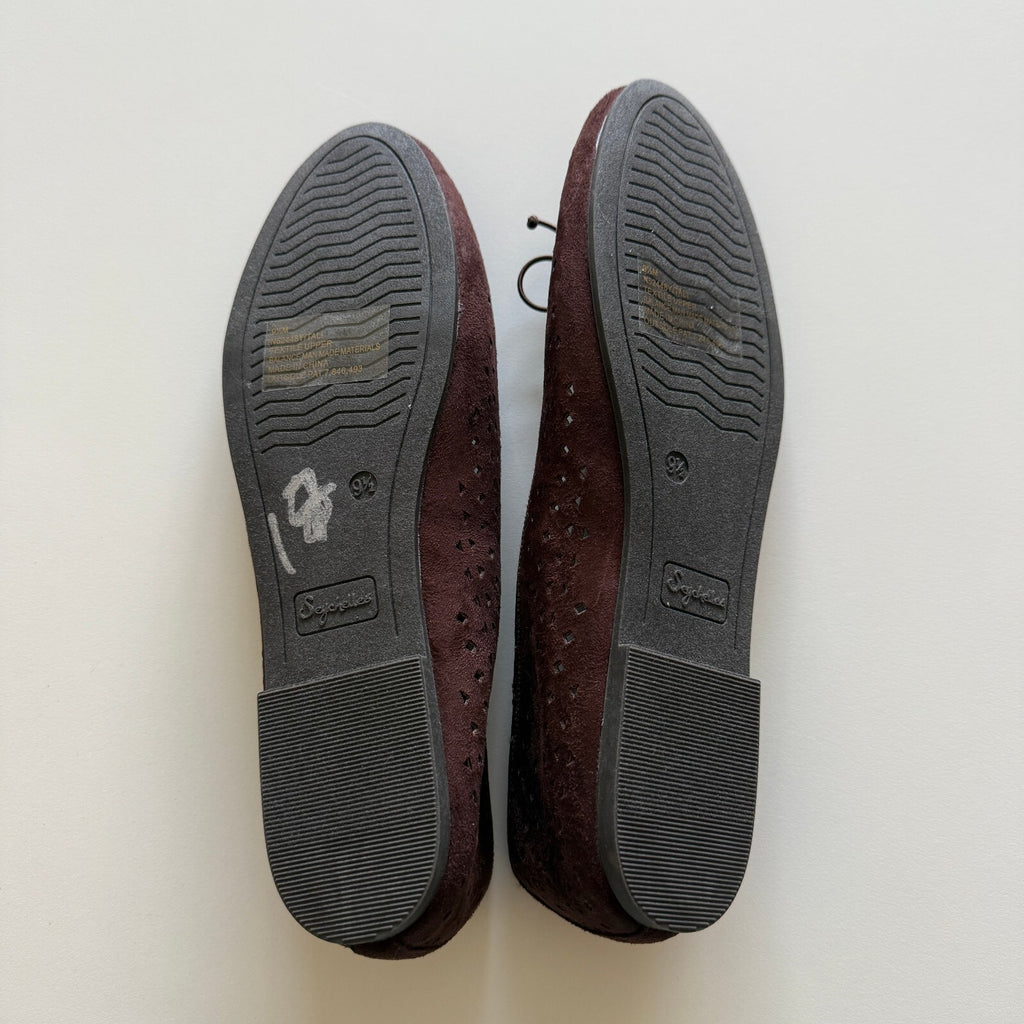 Seychelles Memory Foam Ballet Flats Women's Brown with Bow Detail, Size 9 1/2