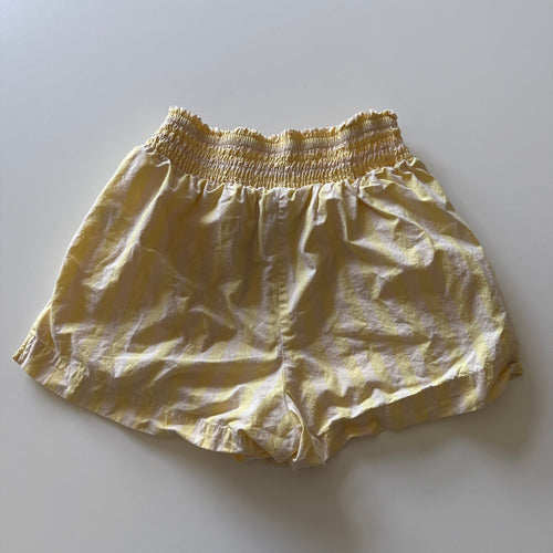 A New Day Women's Yellow Striped Cotton Elastic Waist Shorts, Size XS