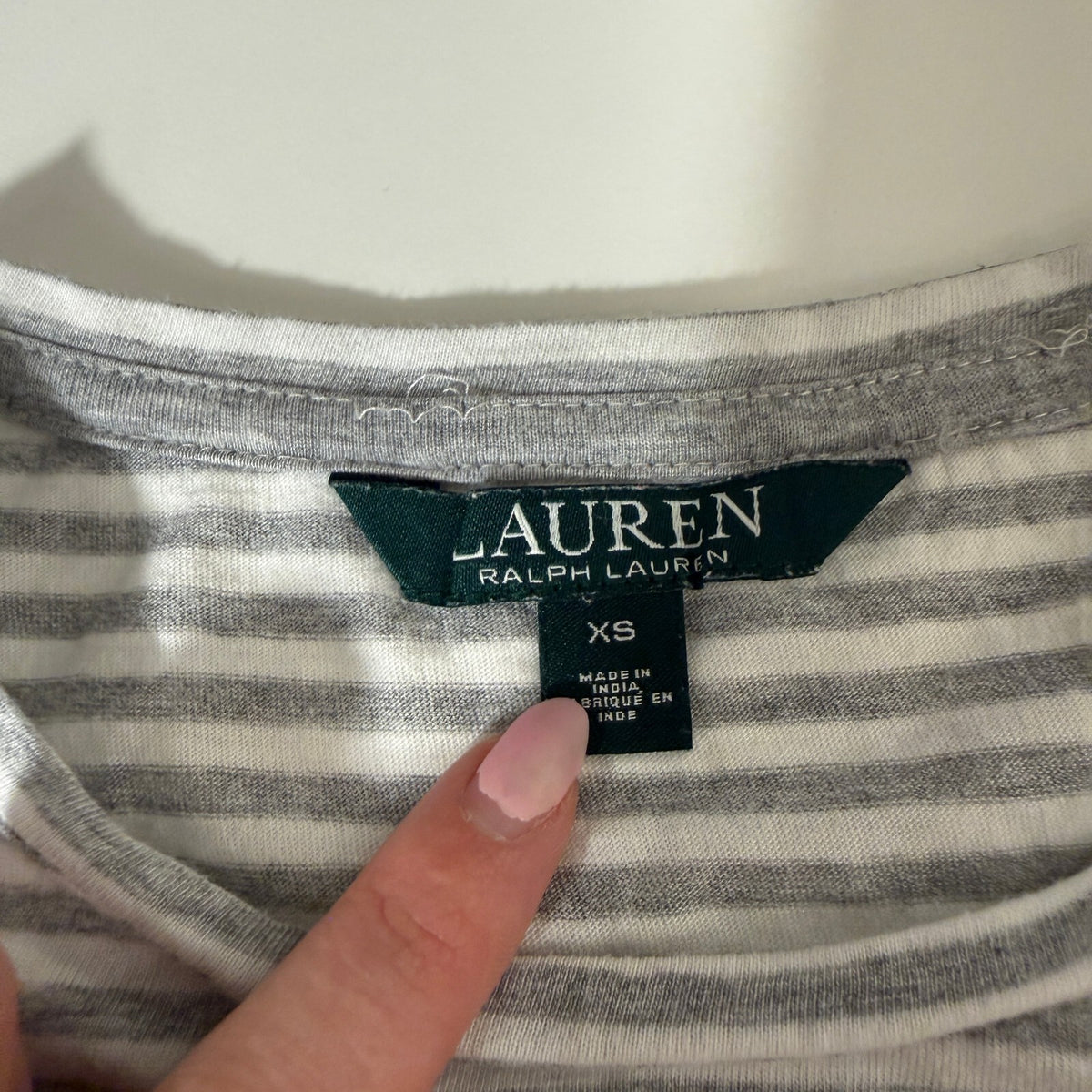 Lauren Ralph Lauren Striped T-Shirt Patch Detail Quiet Luxury Back to School