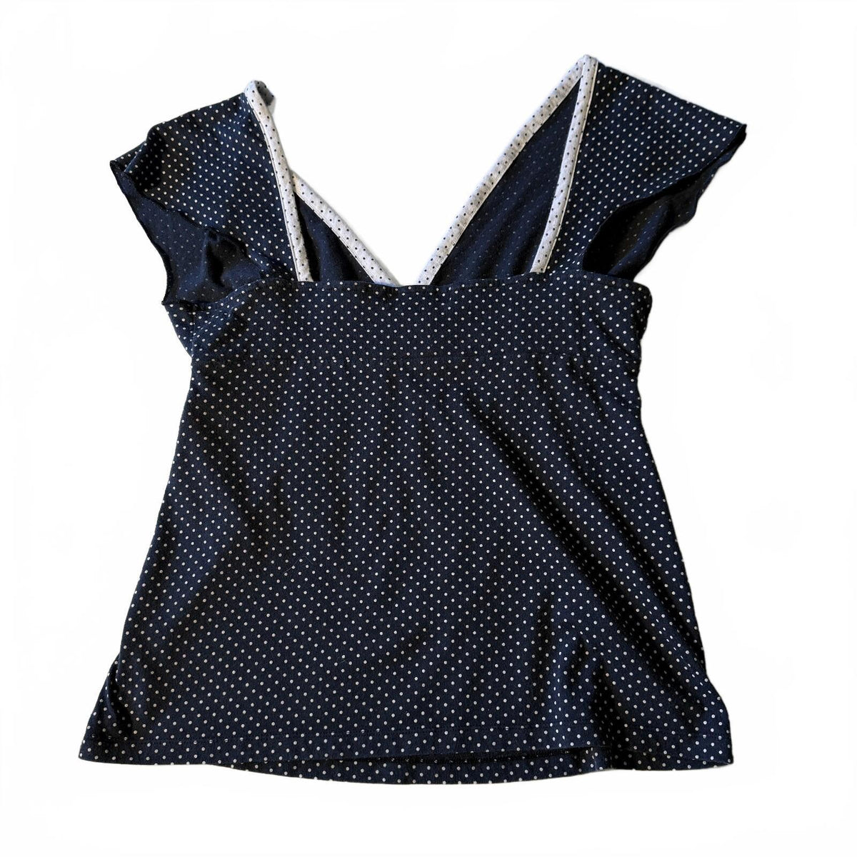 Charlotte Russe Y2K Polka Dot Wrap Blouse Girly Coquette Feminine Sz Medium