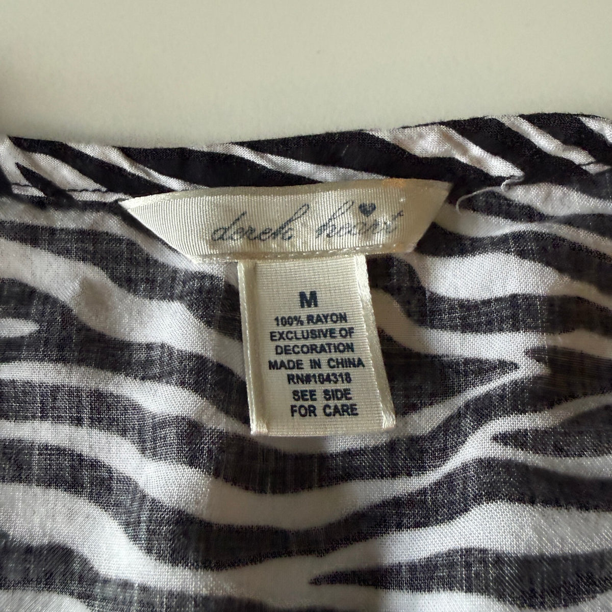 Y2K Inspired Derek Heart Zebra Mini Dress Butterfly Sleeve Elastic Waistband M