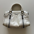 Zadig & Voltaire Sunny XS White Leather Handbag with Double Zipper Detail