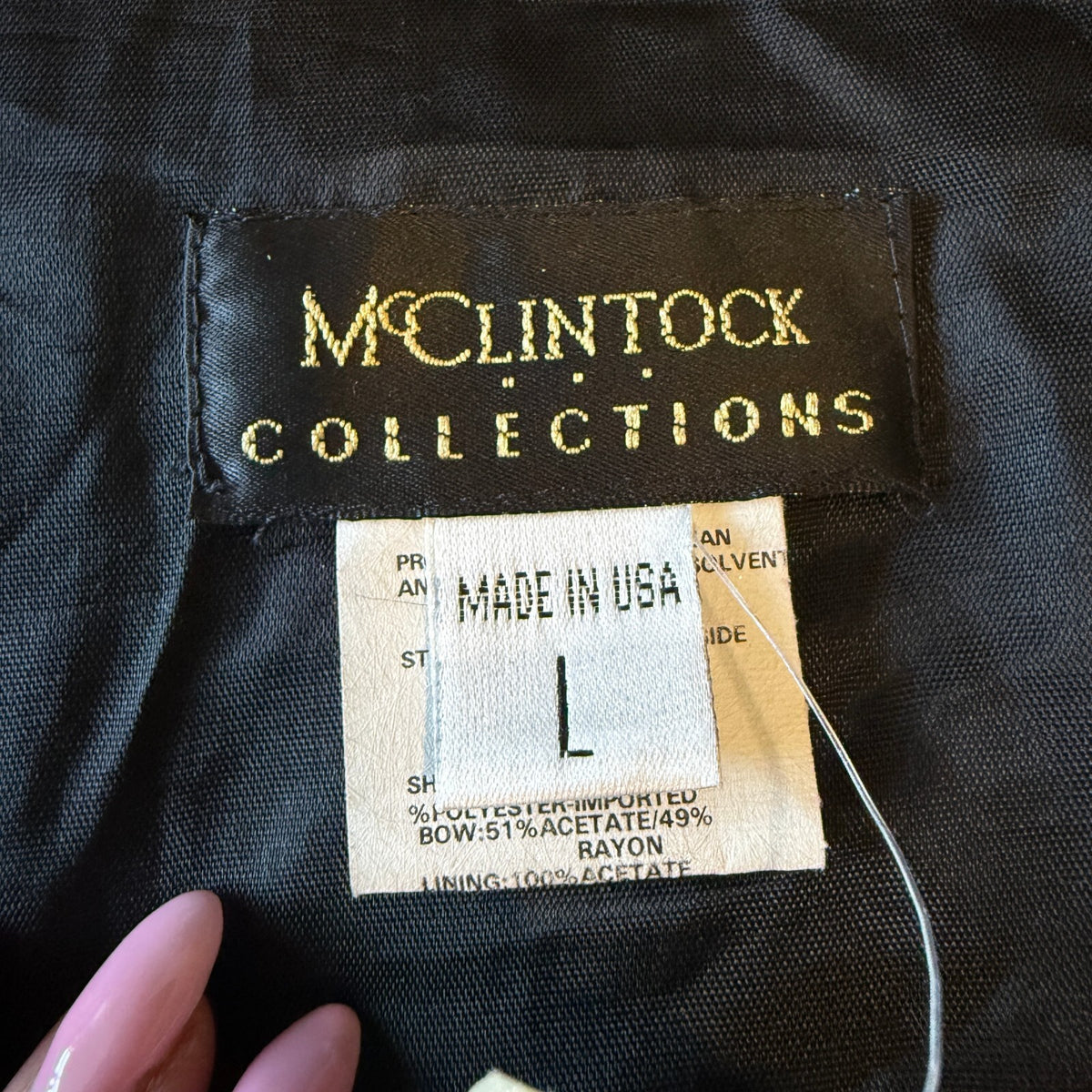 NWT Vintage McClintock Collections Faux Fur Stole Satin Bow Capelet Layering