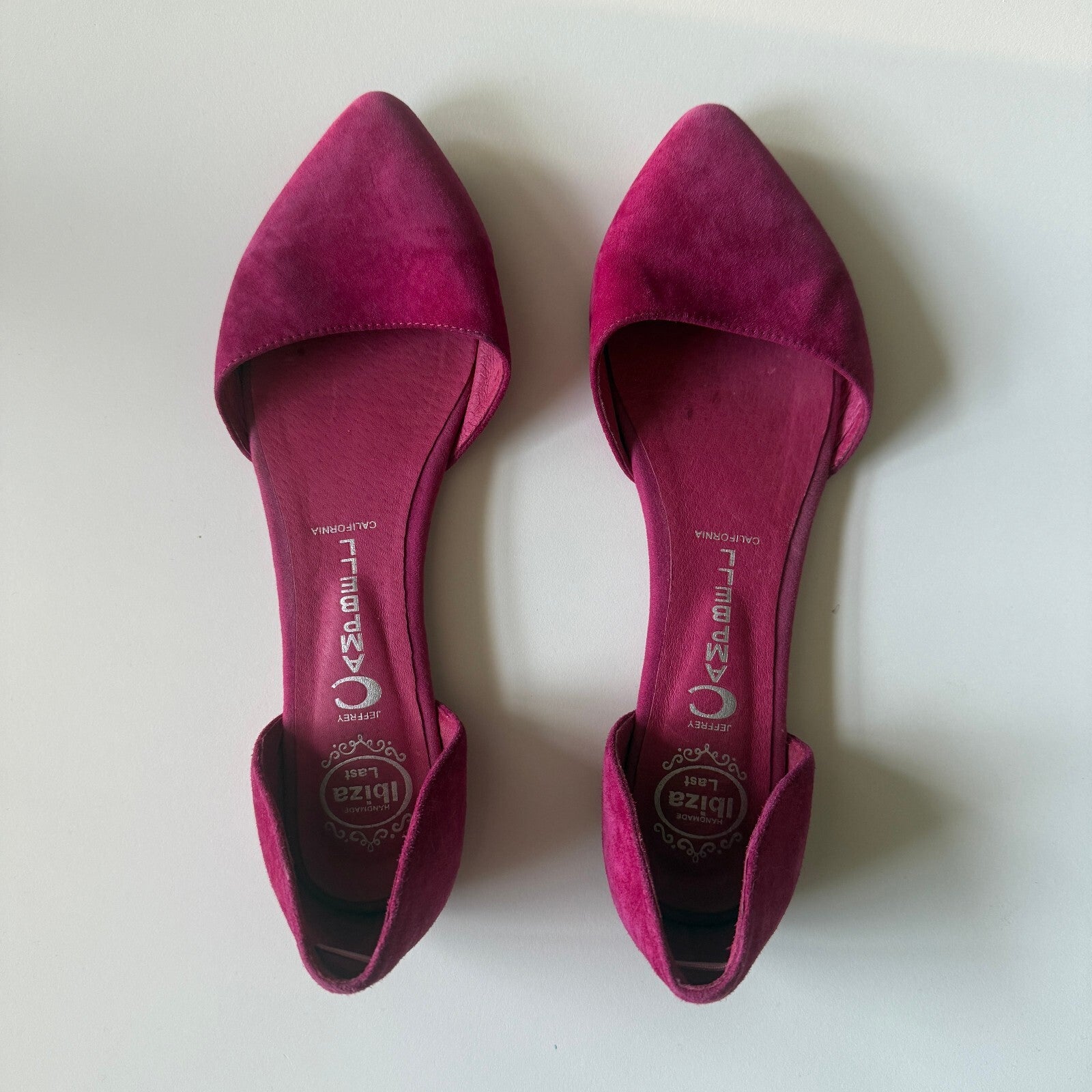 Jeffrey Campbell Women's Pink Suede Pointed Toe D'Orsay Flats Size 8