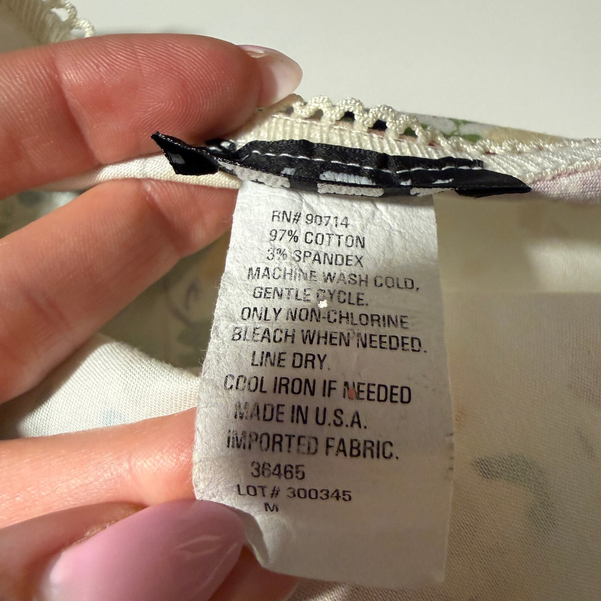 Vintage MSK Cream Floral Midi Skirt Size M Made in USA Cottagecore 90s 2000s