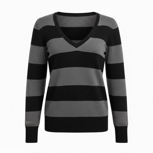 thriftalina Gap Luxe Women's XS Striped V-Neck Sweater Angora Rabbit Hair Blend Bella Swan
