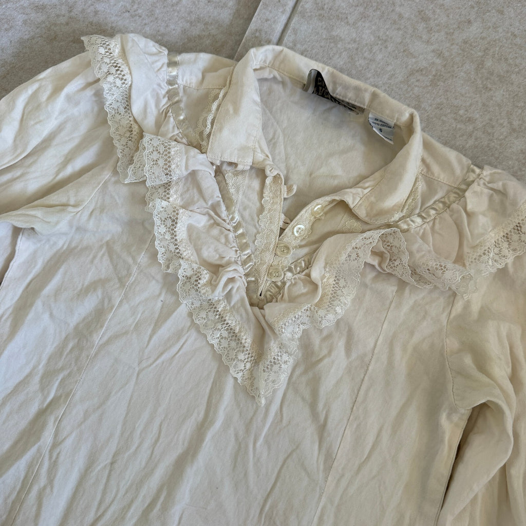 Frontier Classics Women's 100% Cotton White Button Up Western Halloween Costume