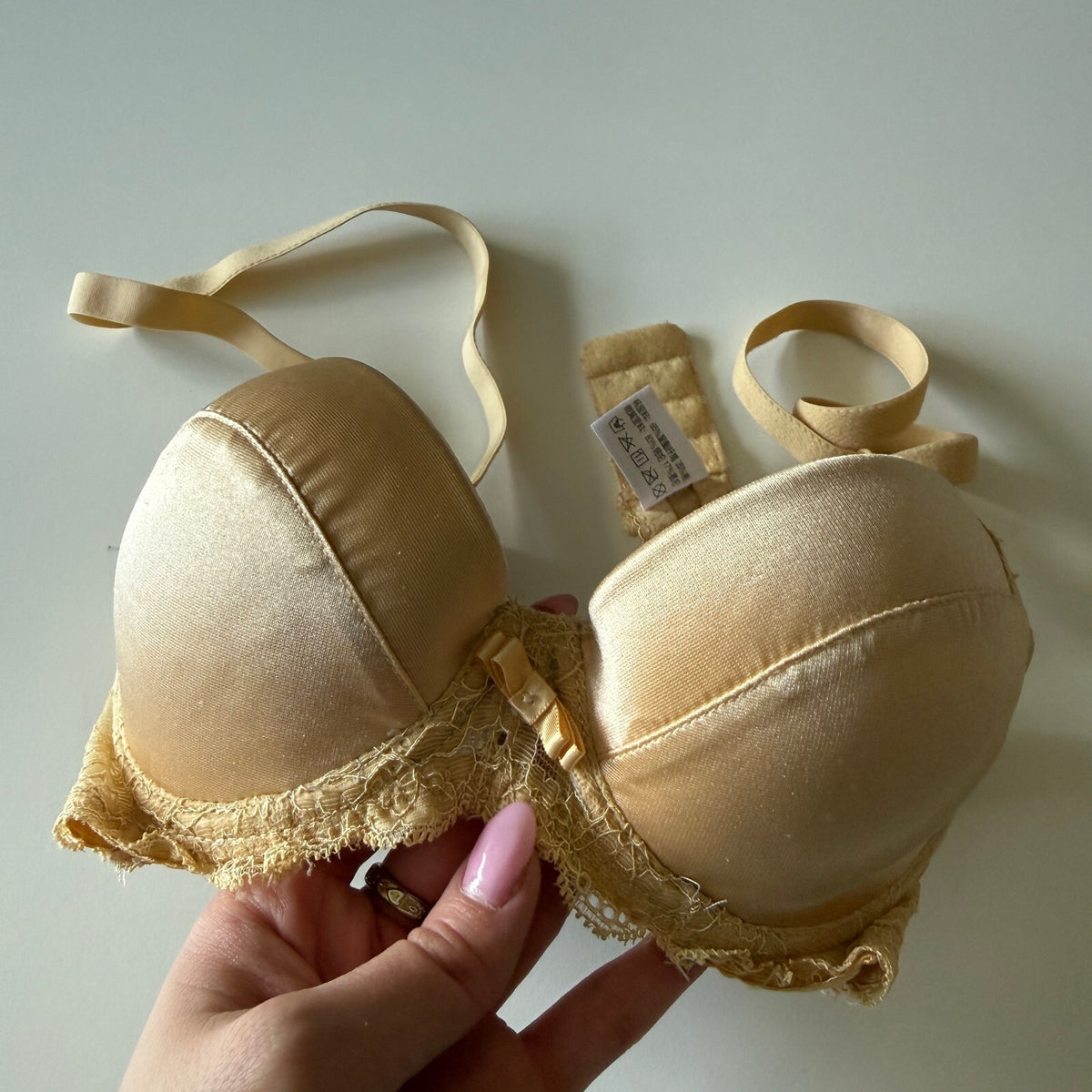 Secret of Elizabeth Nude Lace Push-Up Bra Sz 32B Underwire Y2K Coquette