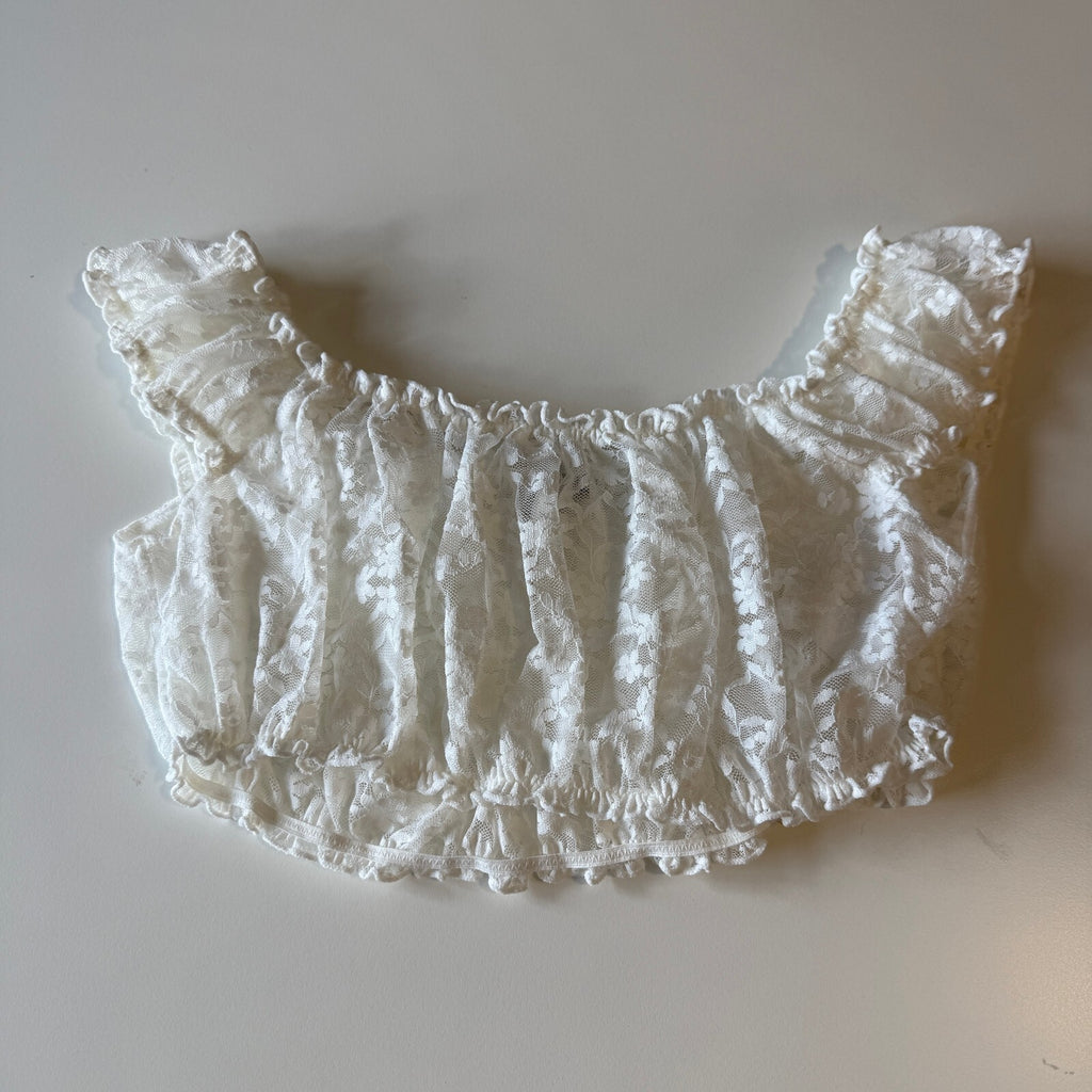 Sheer Lace Women's Bralette Ruched Detail Feminine Flirty Layering Oktoberfest
