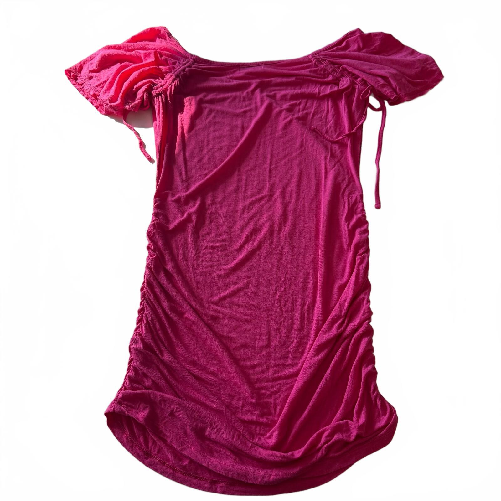 Y2K Southpole Women's Bodycon Pink Short Sleeve Ruched Dress Size M