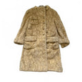 Vintage Genuine Mink Fur Coat Women's Blonde Long Coat Pockets Winter Luxe