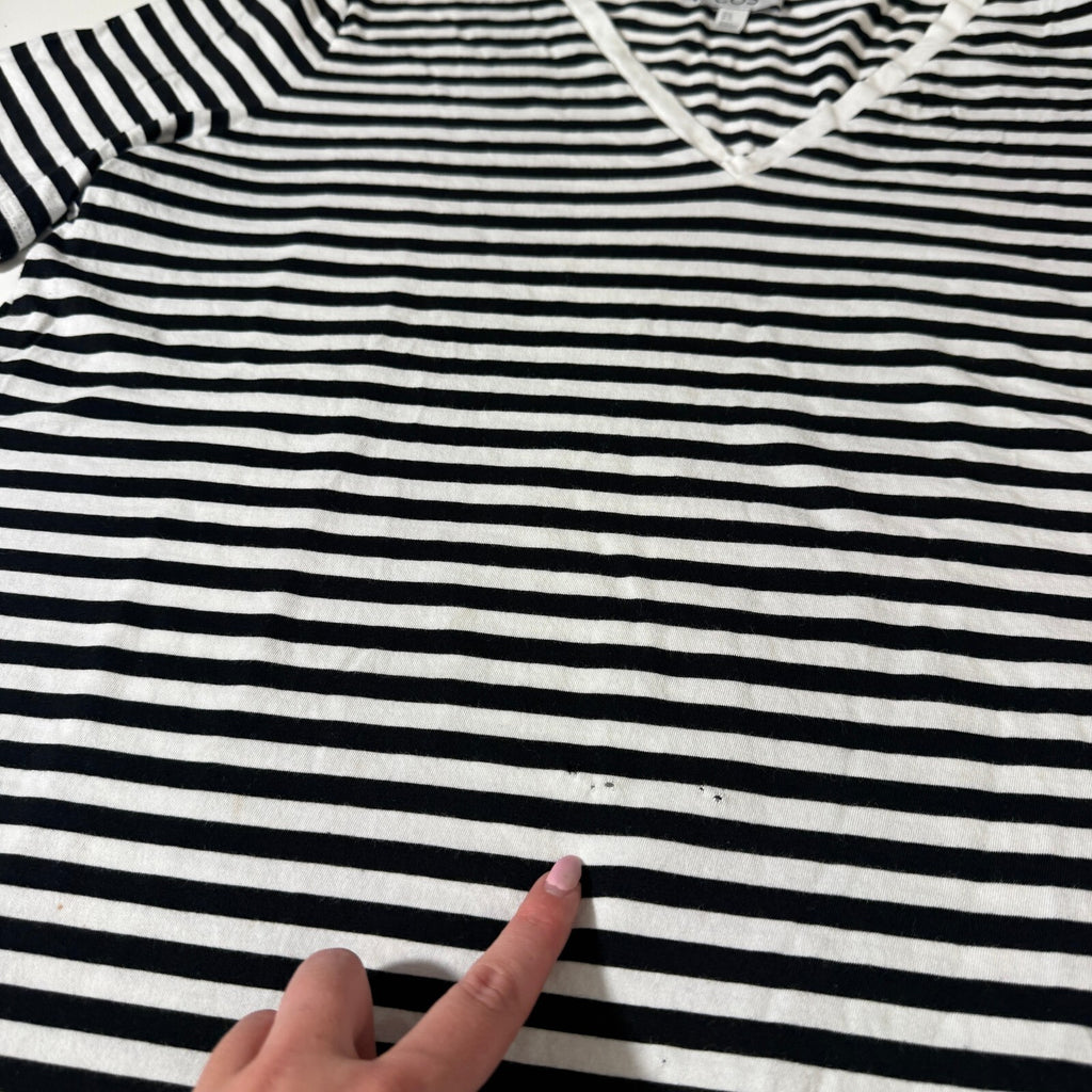 Cos Striped V-Neck Cotton Quiet Luxury Corporate Back to School Fall Layering