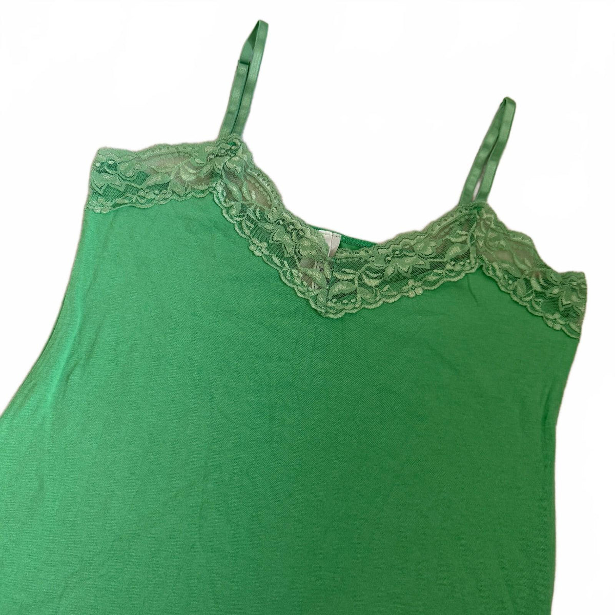 DNA Basic Paper Tag Vintage Lace Trim Green Cami Bella Swan Whimsical Preppy