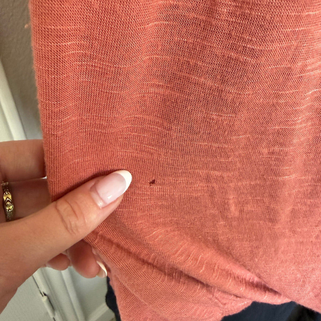 DownEast Y2K Coral Rosette Rope Strap Racerback Bubble Hem Tank Top Women's Sz L