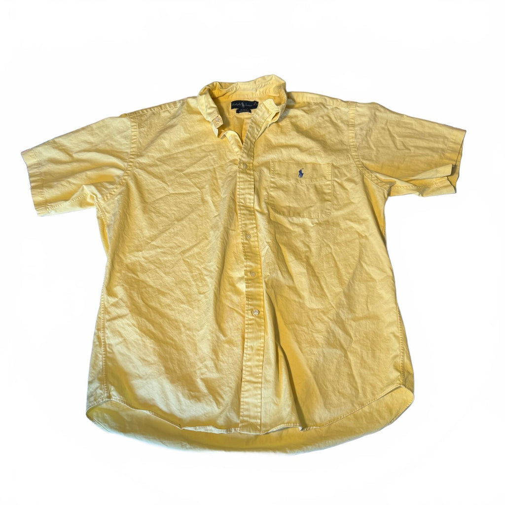 Polo Ralph Lauren Blake Fit Yellow Oxford Short Sleeve Button Down Sz L