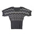 Cable & Gauge Silk Blend Sparkly Y2K Cinched Waist Sweater Top Fall Boho Chic