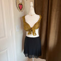 Citara Pleated Olive Green Rayon Scarf with Floral Embroidery Bohemian Layering