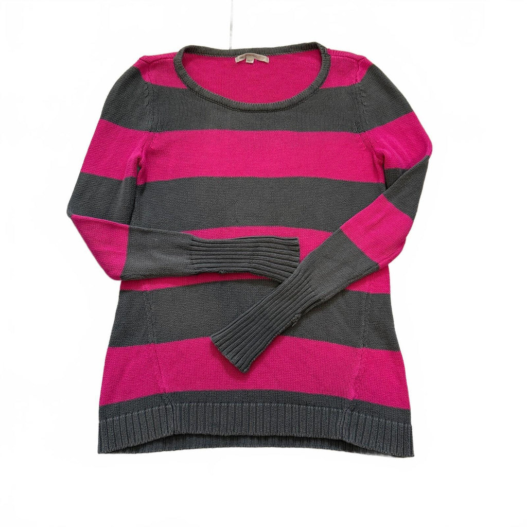 Gap Pink Grey Striped 100% Cotton Knit Sweater XS Y2K Fall Bella Swan 2000s Fall