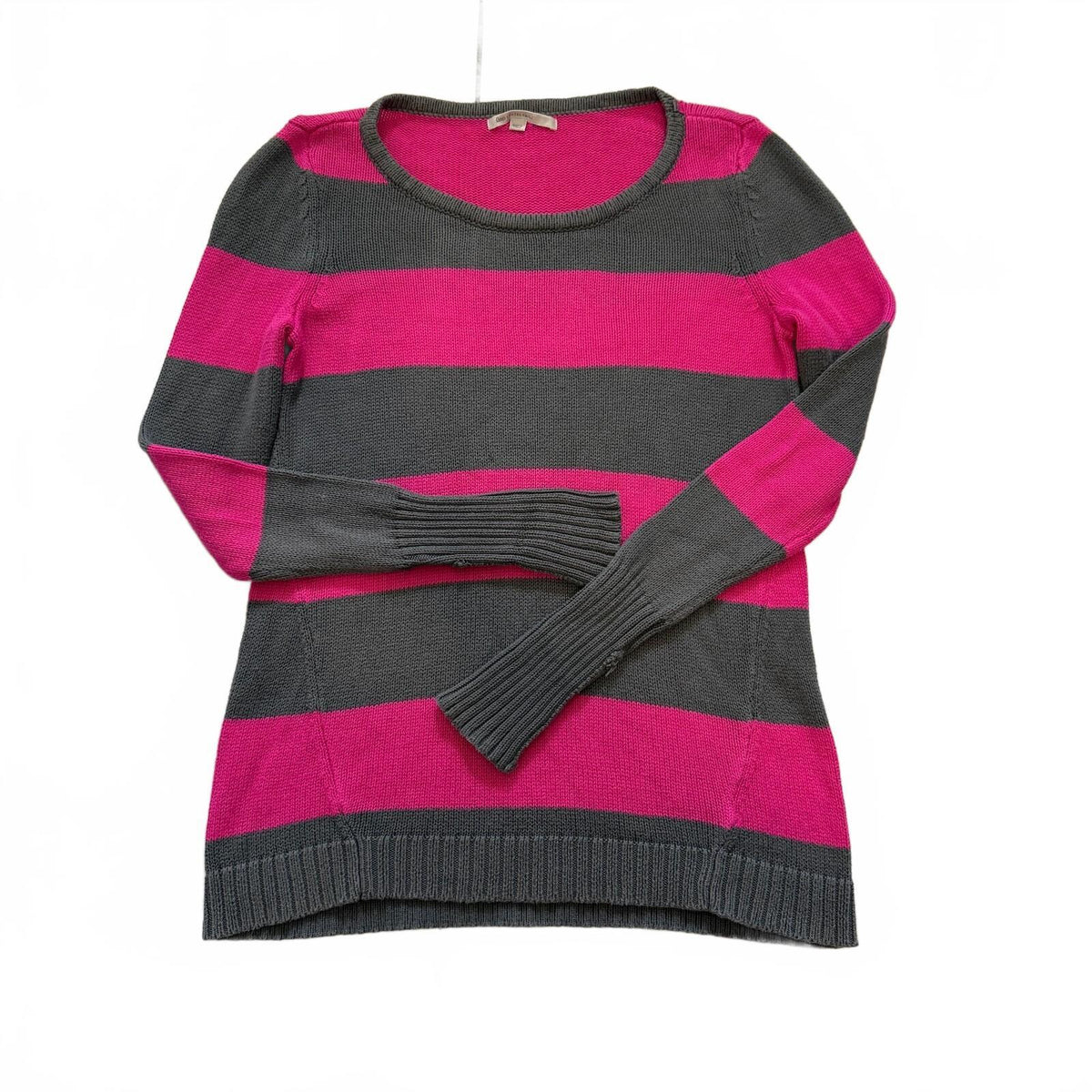 Gap Pink Grey Striped 100% Cotton Knit Sweater XS Y2K Fall Bella Swan 2000s Fall